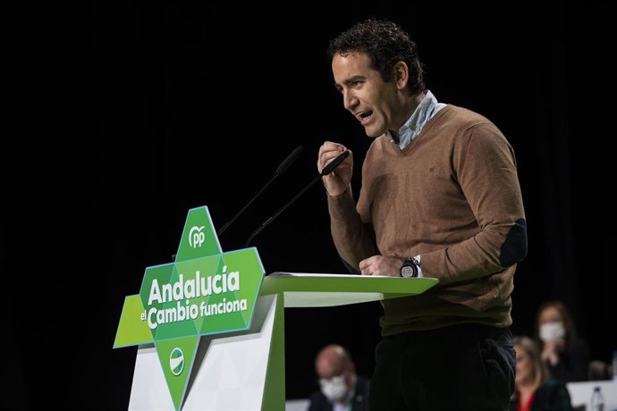 El Secretario General del PP, Teodoro Garcia Egea, interviene durante el congreso del PP-A en Granada.