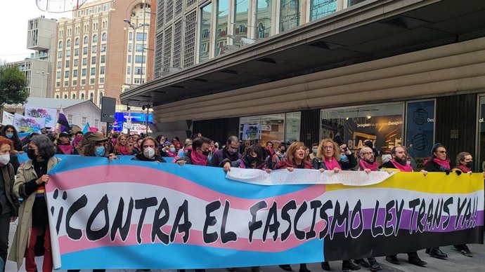 Manifestación para pedir la aprobación de la Ley Trans.