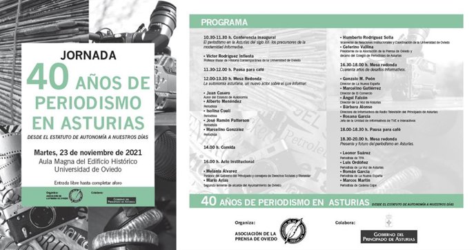 Jornada "40 años de periodismo en Asturias. Desde el Estatuto de Autonomía hasta nuestros días" organizada por la APO