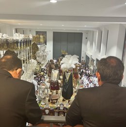 Interior de la Casa Hermandad de Reales Cofradías en la salida del Azotes y Columna