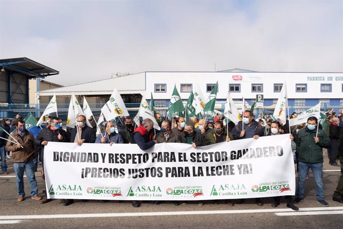 Concentración en Zamora para reclamar un precio justo de la leche de vaca celebrada el pasado 9 de noviembre