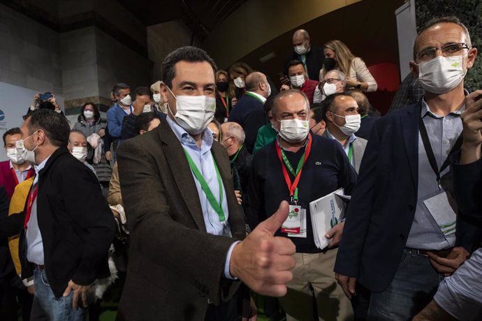 El presidente de la Junta, Juanma Moreno en una imagen de archivo en el 16 Congreso del PP-A