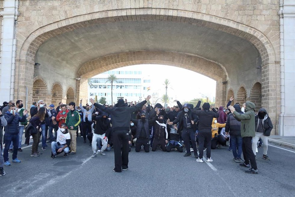 La huelga del metal de Cádiz, a 18 de noviembre del 2021 en Cádiz (Andalucía).