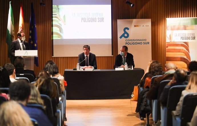 El vicepresidente de la Junta de Andalucía y coordinador autonómico de Ciudadanos, Juan Marín, este lunes en Sevilla.