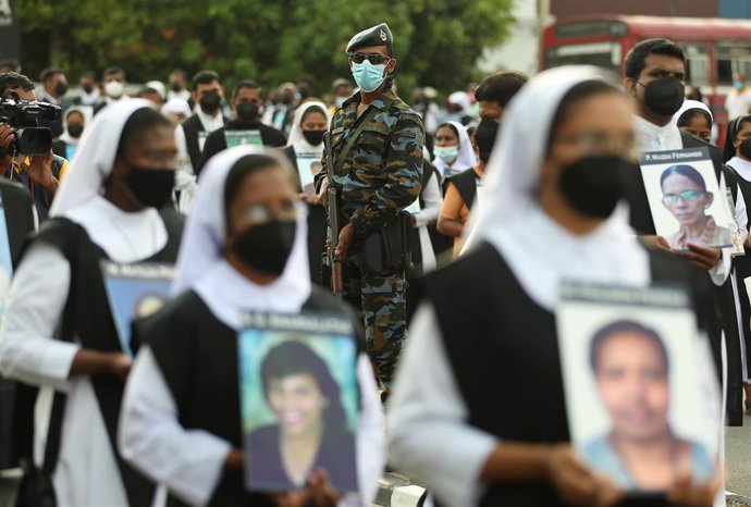 Archivo - Vigila en recuerdo de las víctimas de los atentados de Sri Lanka de 2019.