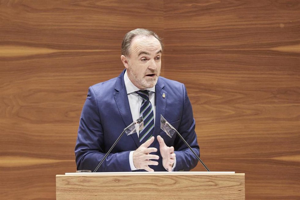 El presidente de UPN y portavoz de Navarra Suma, Javier Esparza.