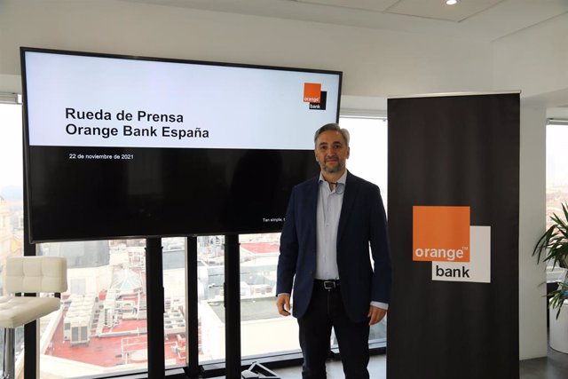 El director general de Orange Bank, Narciso Perales, en la presentación del segundo aniversario de la entidad.