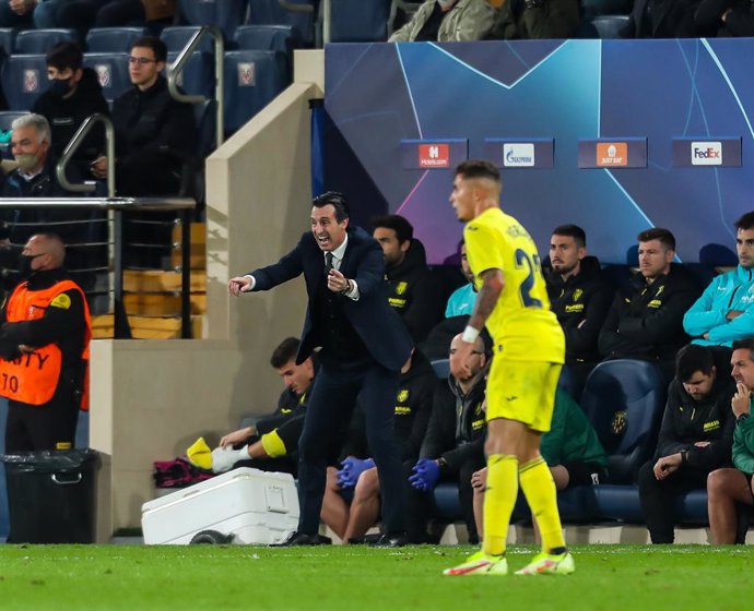 Unai Emery, head coach of Villarreal,  gestures during the UEFA Champions League, Group F, football match played between Villarreal CF and BSC Young Boys at the Ceramica Stadium on November 2, 2021, in Castellon, Spain.