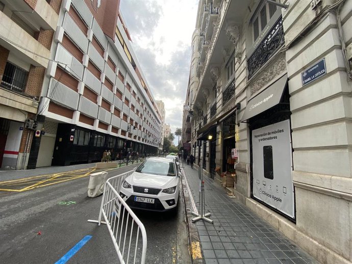 Calle Isabel la Católica de Valncia, ante el inicio de las obras de reurbanización