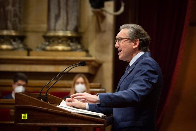 El conseller de Economía, Jaume Giró, en el debate a la totalidad de Presupuestos