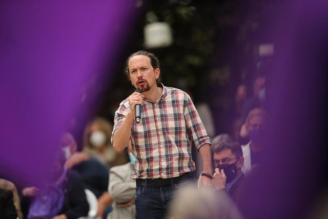 Archivo - Imagen de archivo del exlíder de Podemos Pablo Iglesias en un acto de campaña del partido.