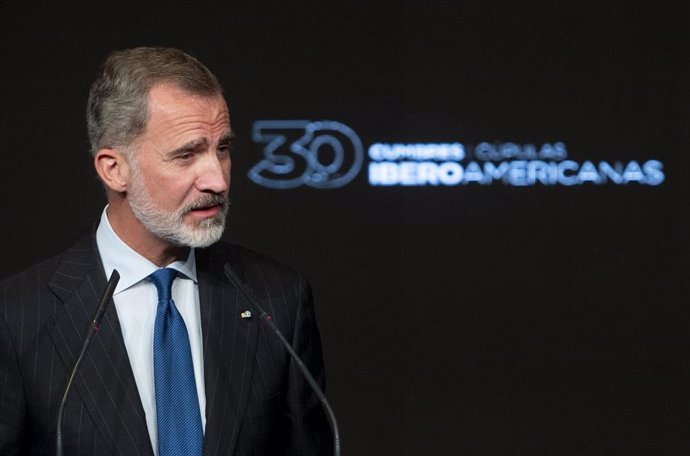 El Rey Felipe VI interviene en el acto conmemorativo del 30 aniversario de las Cumbres Iberoamericanas, en Casa de América