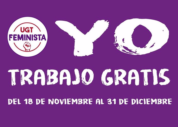 UGT La Rioja se suma a la campaña #YoTrabajoGratis que critica que las mujeres trabajan gratis en España 43 días