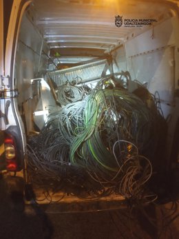 El cable encontrado en la furgoneta.