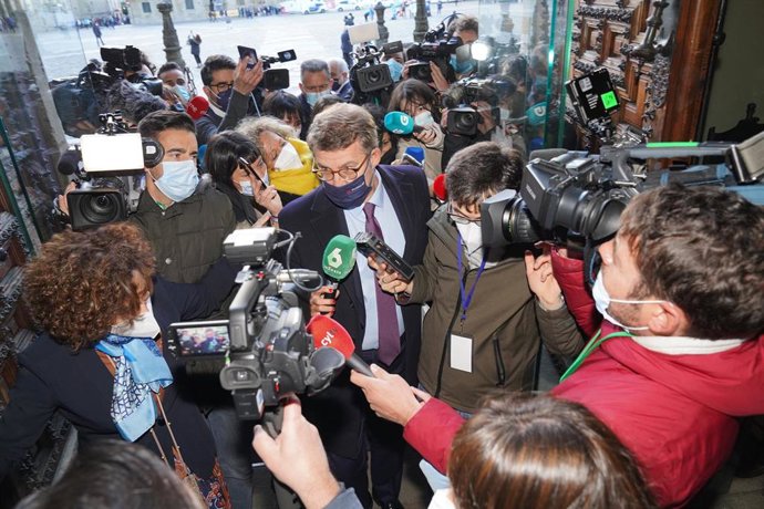 Feijóo, a su llegada al foro de presidentes autonómicos.