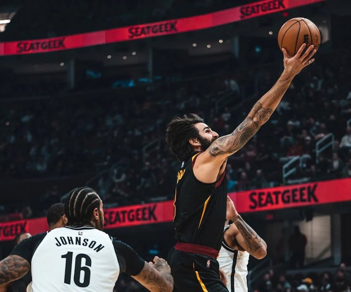 El jugador español Ricky Rubio en el partido de los Cleveland Cavaliers ante Brooklyn Nets