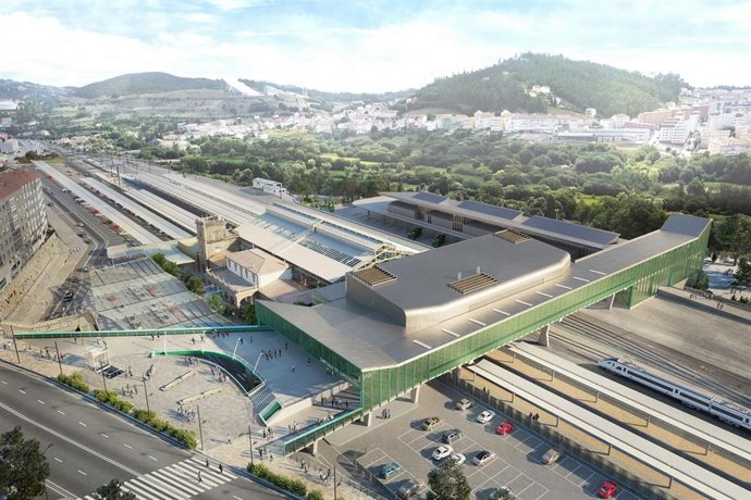 Vista aérea del proyecto de la nueva estación intermodal de Santiago