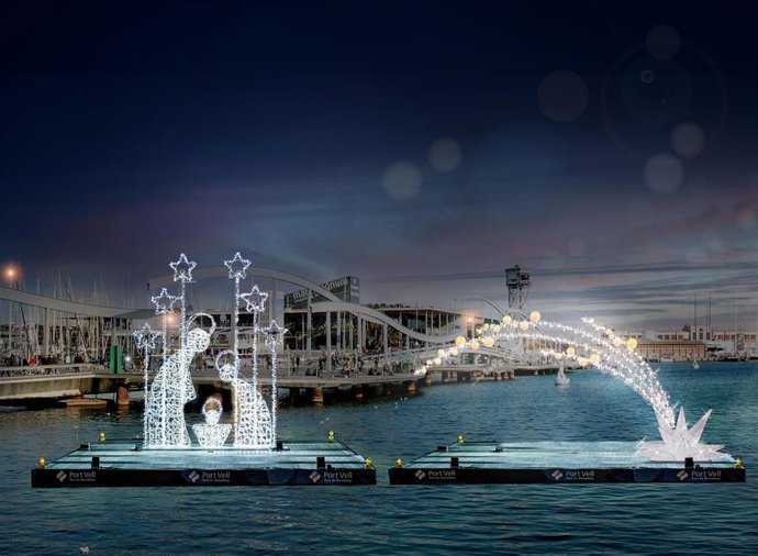 Recreación de una de las instalaciones que se realizarán en el Port Vell durante la Navidad.
