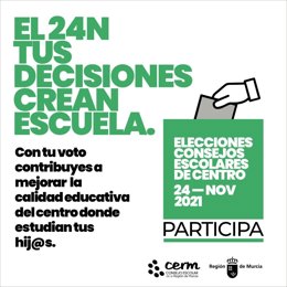 Cartel de elecciones a los Consejos Escolares de Centro