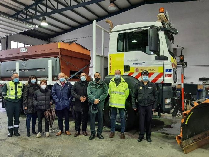 Reunión de coordinación de efectivos que actúan en el operativo de viabilidad invernal en Soria.