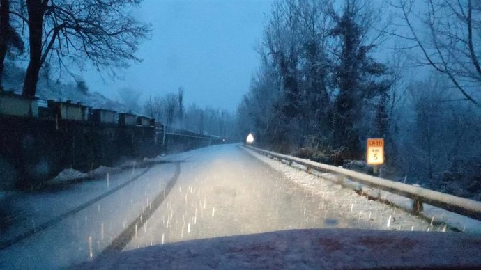 Situación de la carretera en Valgañón