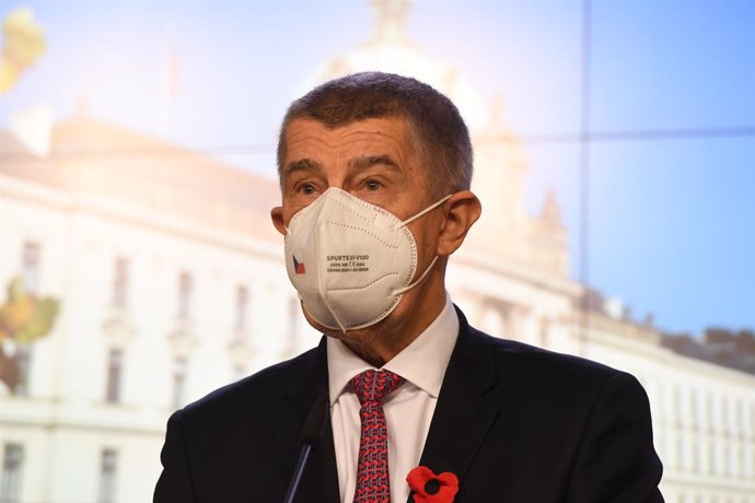 11 November 2021, Czech Republic, Prague: Czech Prime Minister Andrej Babis speaks at a press conference after an extraordinary cabinet meeting to submit his resignation. Photo: ?ulová Kateina/CTK/dpa