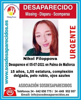 Alerta de desaparición de una menor en Palma.