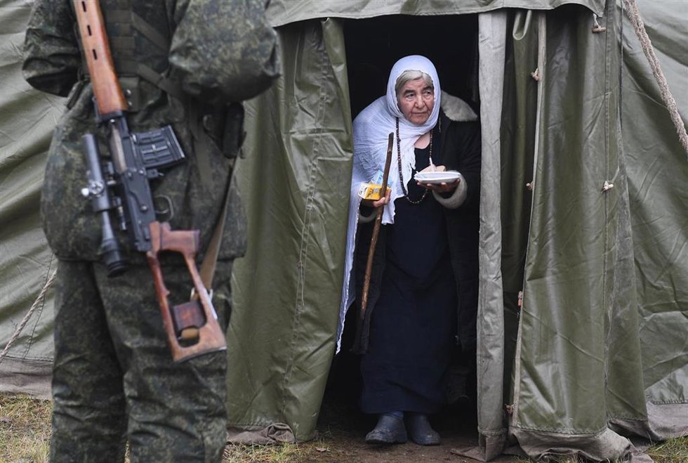 Migranes y refugiados en la región bielorrusa de Grodno, cerca de Polonia
