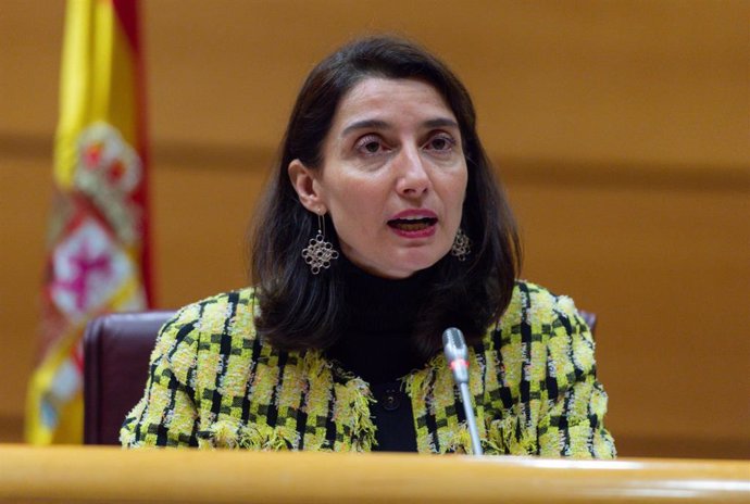 La ministra de Justicia, Pilar Llop, comparece ante la Comisión de Justicia del Senado, a 23 de noviembre de 2021, en Madrid.