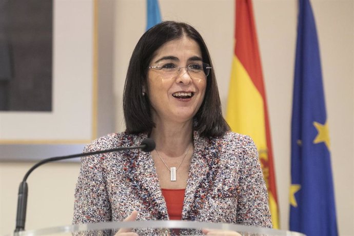 La ministra de Sanidad, Carolina Darias, comparece en rueda de prensa posterior al Consejo Interterritorial de Salud, en la Delegación del Gobierno en Asturias, a 10 de noviembre de 2021, en Oviedo, Asturias (España). Durante el Consejo Interterritorial