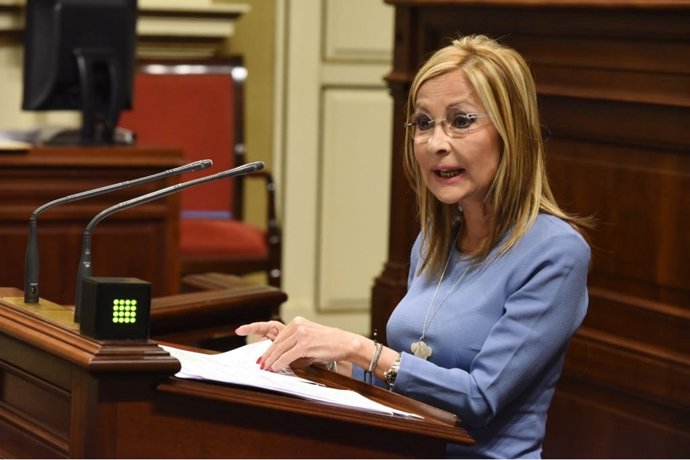 Archivo - La portavoz del PP en el Parlamento de Canarias, Australia Navarro, y líder de los populares en las islas