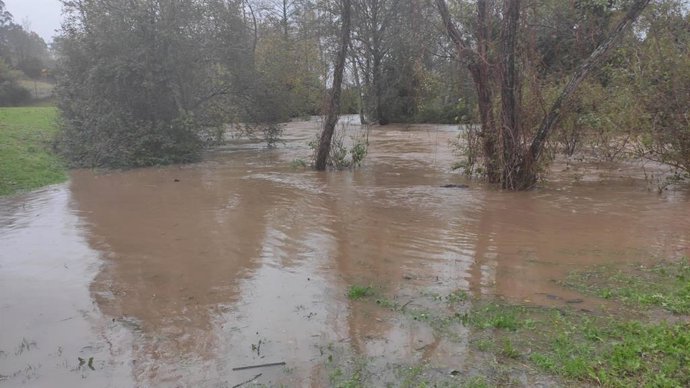 Río Linares a la altura del puente de Amandi, en Villaviciosa.