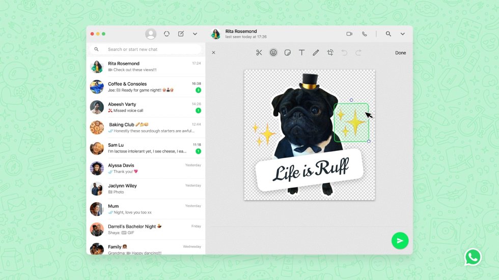 Creador de stickers en WhatsApp Web.