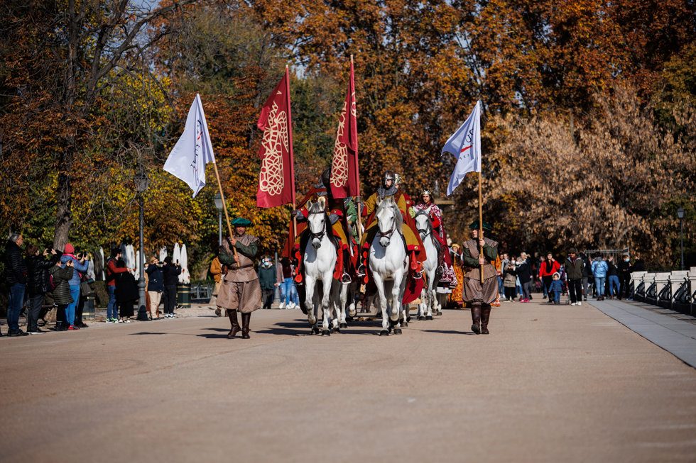 Un pase de carro de caballos en la presentación de la temporada 2022 de Puy du Foy, en el Retiro, a 24 de noviembre de 2021