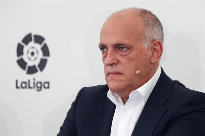 Archivo - Javier Tebas,presidente de LaLiga, durante un acto