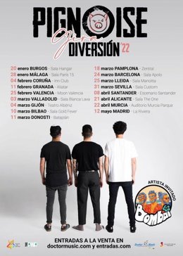 Cartel de la gira del grupo madrileño Pignoise