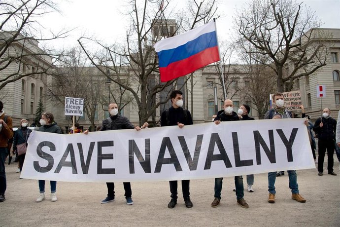Archivo - Manifestación de apoyo a Alexei Navalni en Berlín en abril