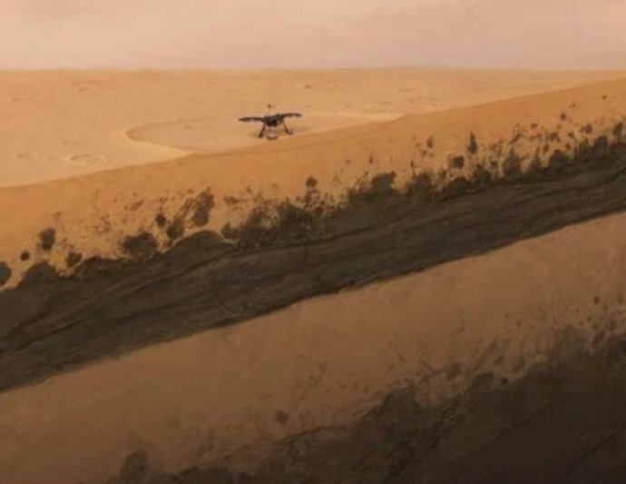 Eñ sismómetro de InSight estudia el subsuelo de Marte