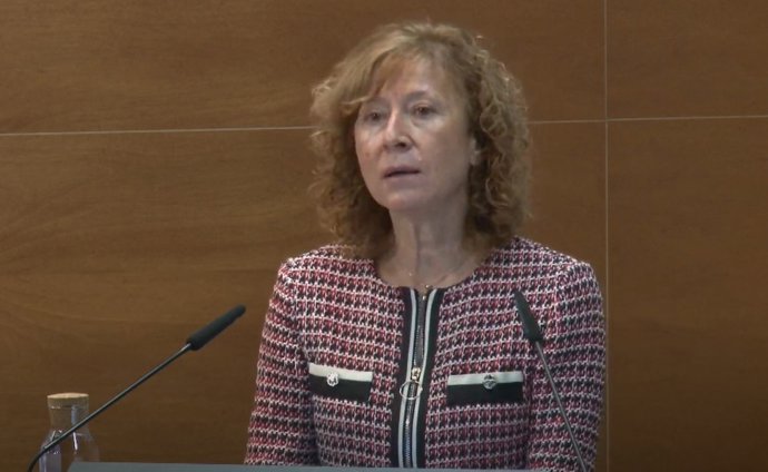 La subgobernadora del Banco de España, Margarita Delgado, en la jornada organizada por Funcas 'Futuro del sector bancario tras las nuevas regulaciones, la crisis financiera y la pandemia'.