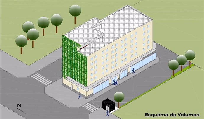 Infografía del hotel que se construirá en el polígono Ibarzaharra de Sestao.