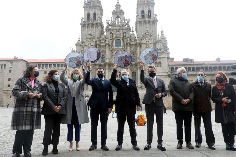Presentación de la Moneda conmemorativa del Xacobeo 21-22 en Santiago de Compostela a cargo de la Fábrica Nacional de la Moneda y Timbre