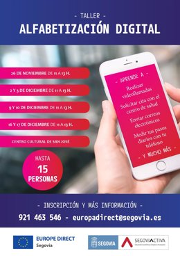 Cartel taller de alfabetización digital