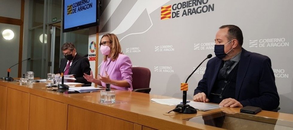 Rueda de prensa tras el Consejo de Gobierno donde se han anunciado los préstamos a las estaciones de Candanchú y Astún.