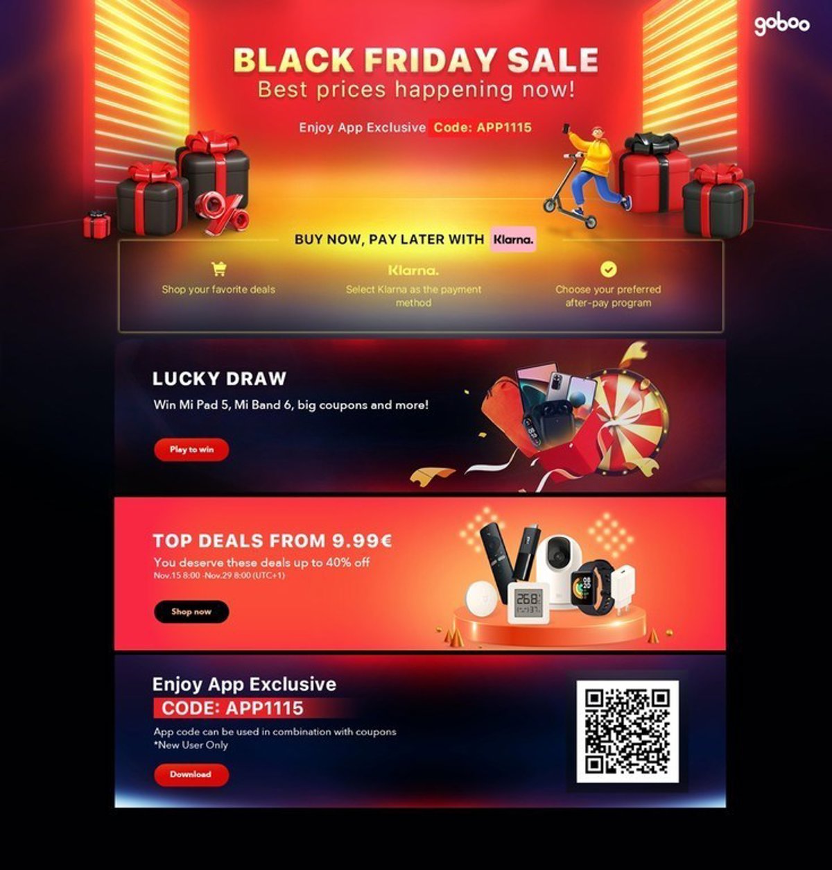Goboo Black Friday 2021Los mejores precios ahora, y pague DESPUÉS con Klarna