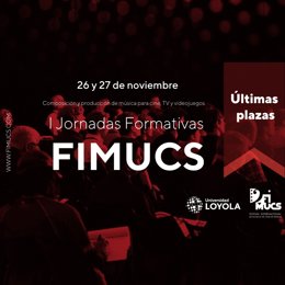 Cartel de las jornadas formativas de la Universidad Loyola sobre producción de música para cine, televisión y videojuegos