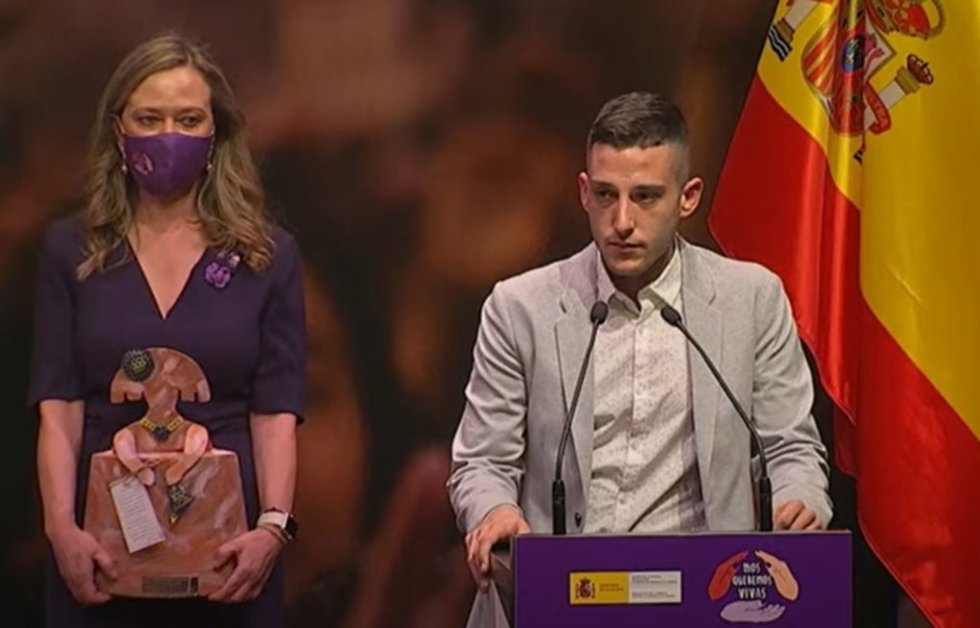 Joshua Alonso, huérfano de la violencia de género, en la XVIII Entrega de reconocimientos del 25N
