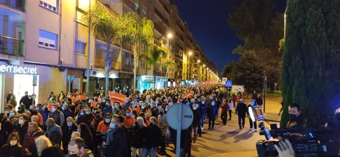 Manifestación contra los despidos en Pilkington