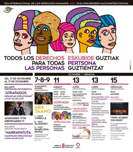 Cartel con las actividades organizadas por el Día Internacional de los Derechos Humanos