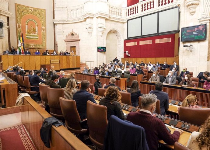 Votación en el Pleno del Parlamento andaluz.