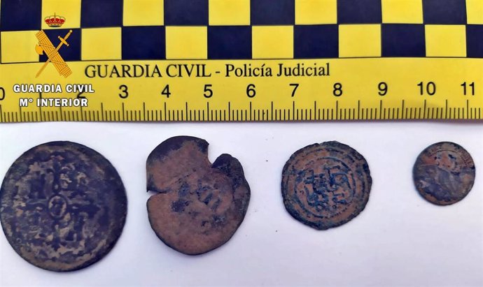 Monedas intervenidas a un vecino de Badajoz